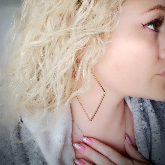 Square gold hoops Uncommon James style square - Picture 5 of 7